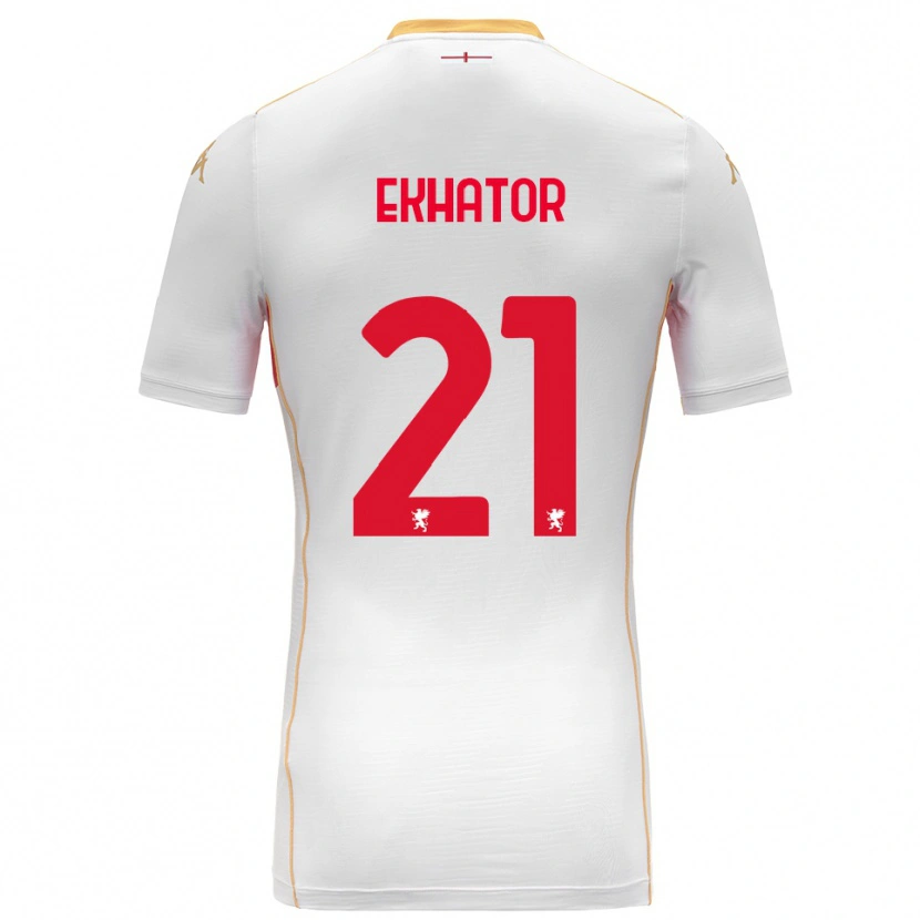 Danxen Bambino Maglia Jeff Ekhator #21 Bianco Rosso Kit Gara Away 2025/26 Maglietta