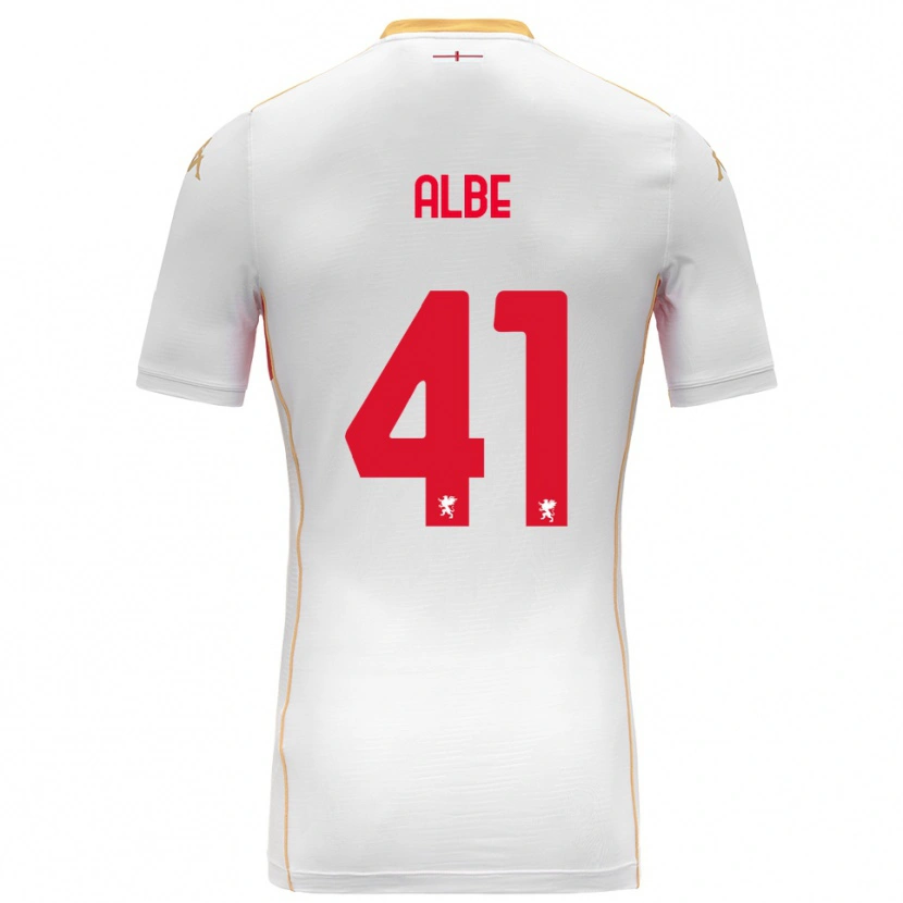 Danxen Bambino Maglia Salem Albè #41 Bianco Rosso Kit Gara Away 2025/26 Maglietta
