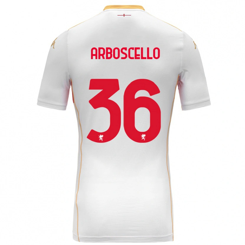Danxen Bambino Maglia Riccardo Arboscello #36 Bianco Rosso Kit Gara Away 2025/26 Maglietta
