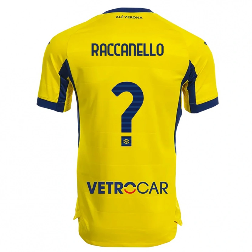Danxen Bambino Maglia Marco Raccanello #0 Giallo Blu Navy Kit Gara Away 2025/26 Maglietta