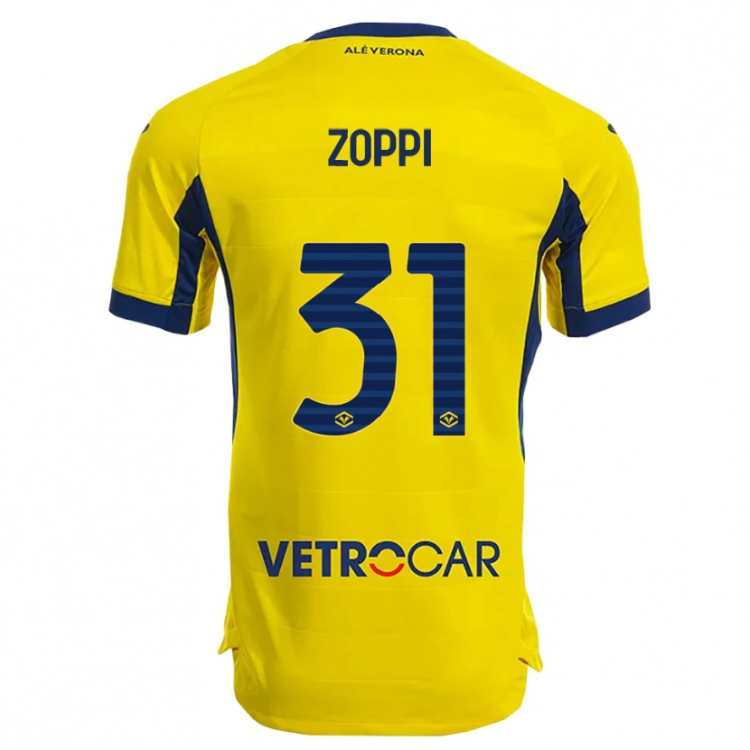 Danxen Bambino Maglia Sofia Zoppi #31 Giallo Blu Navy Kit Gara Away 2025/26 Maglietta
