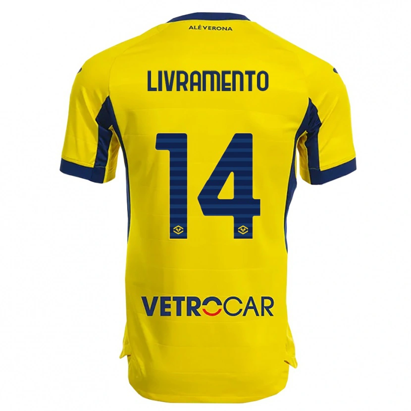 Danxen Bambino Maglia Dailon Rocha Livramento #14 Giallo Blu Navy Kit Gara Away 2025/26 Maglietta