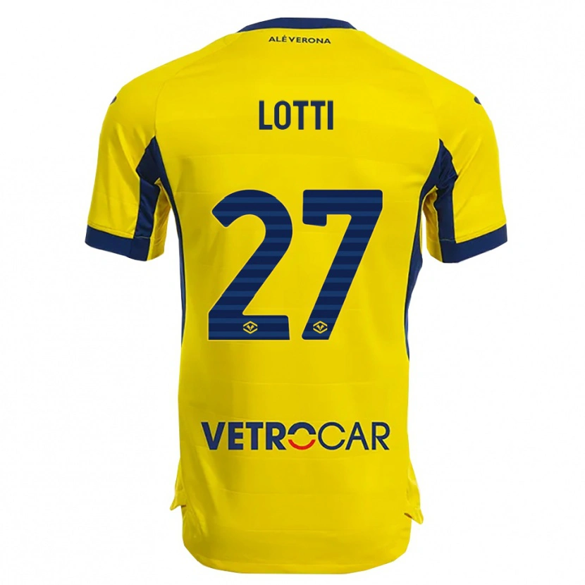 Danxen Bambino Maglia Irene Lotti #27 Giallo Blu Navy Kit Gara Away 2025/26 Maglietta