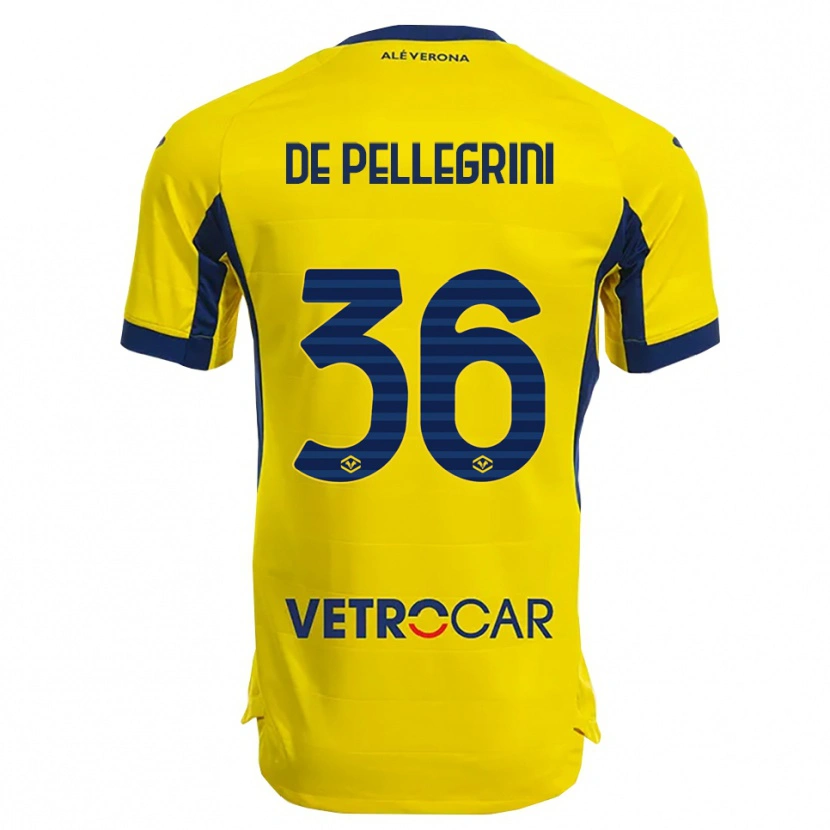 Danxen Bambino Maglia Erika De Pellegrini #36 Giallo Blu Navy Kit Gara Away 2025/26 Maglietta