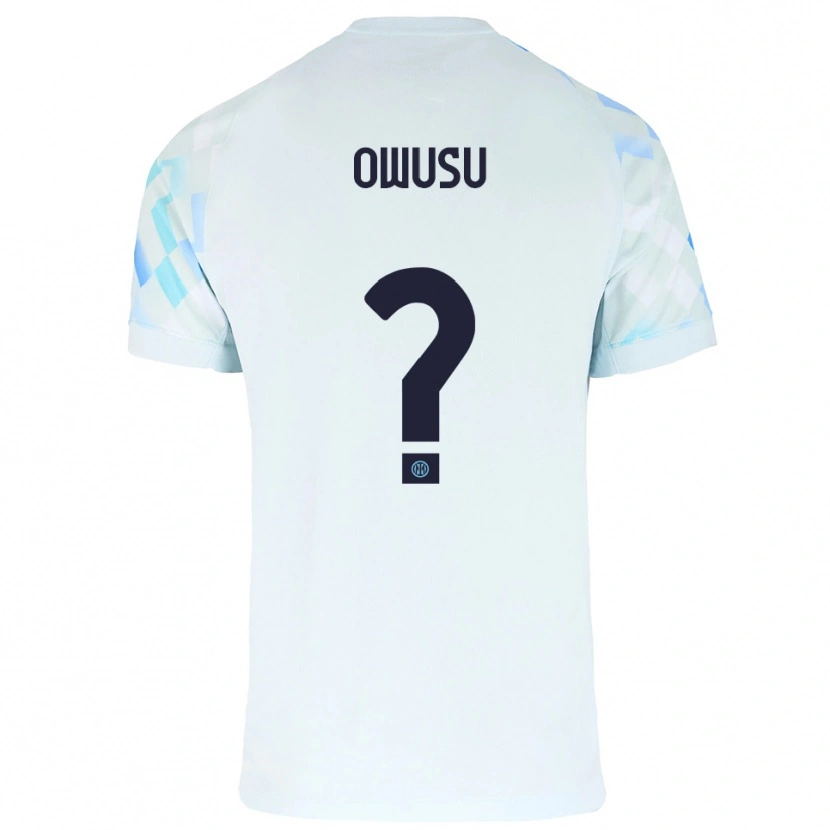 Danxen Bambino Maglia Wilberforce Owusu #0 Bianco Blu Kit Gara Away 2025/26 Maglietta