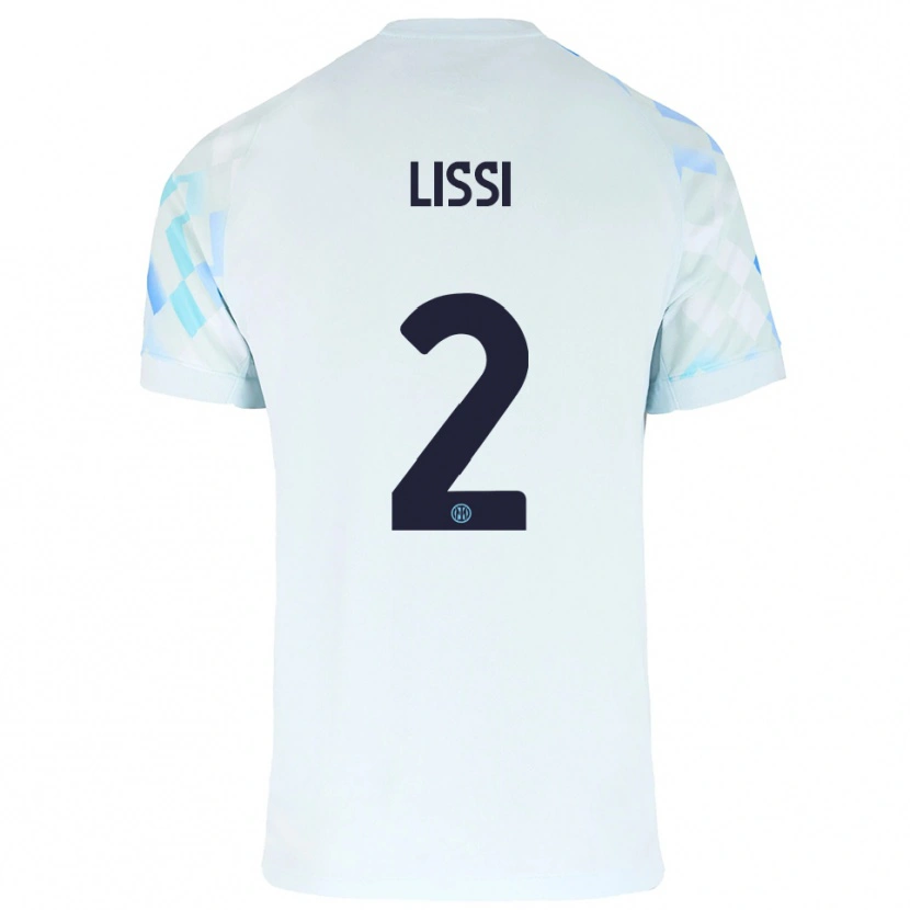 Danxen Bambino Maglia Thomas Lissi #2 Bianco Blu Kit Gara Away 2025/26 Maglietta