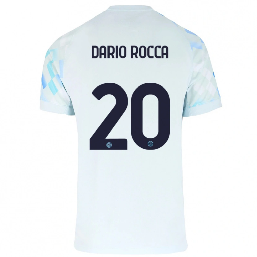 Danxen Bambino Maglia Edoardo Dario Rocca #20 Bianco Blu Kit Gara Away 2025/26 Maglietta