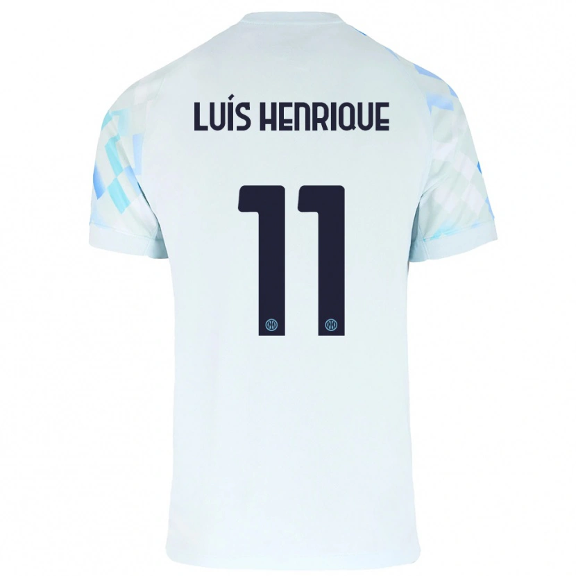 Danxen Bambino Maglia Luis Henrique #11 Bianco Blu Kit Gara Away 2025/26 Maglietta