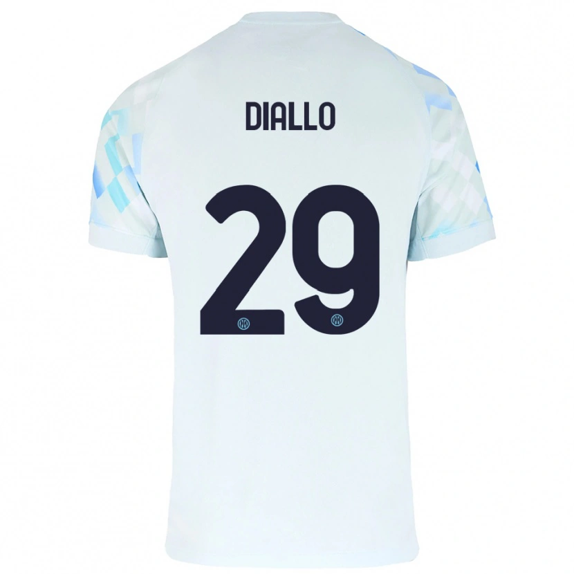 Danxen Bambino Maglia Oumar Diallo #29 Bianco Blu Kit Gara Away 2025/26 Maglietta