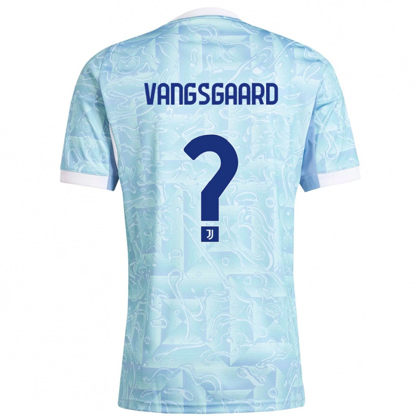 Danxen Bambino Maglia Amalie Vangsgaard #0 Azzurro Giallo Kit Gara Away 2025/26 Maglietta