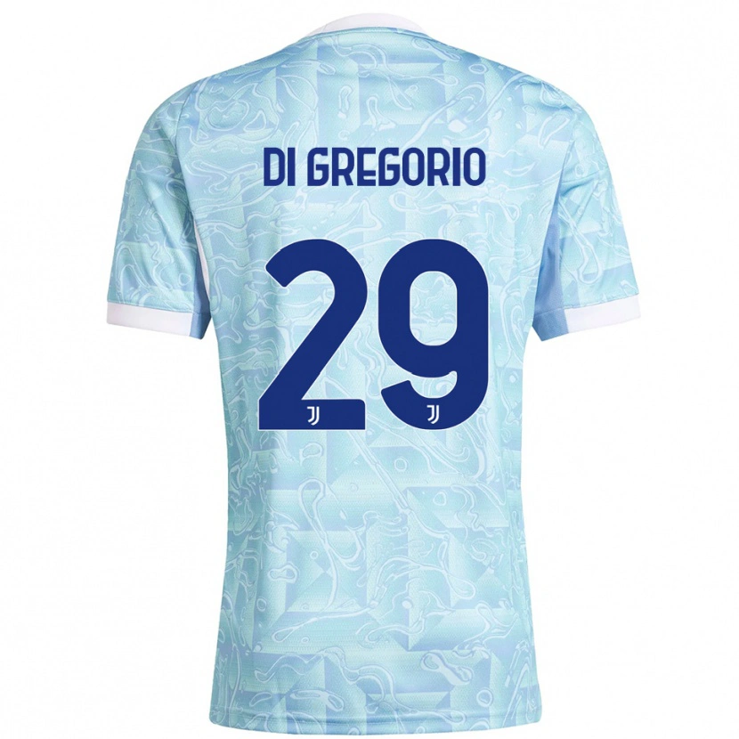 Danxen Bambino Maglia Michele Di Gregorio #29 Azzurro Giallo Kit Gara Away 2025/26 Maglietta