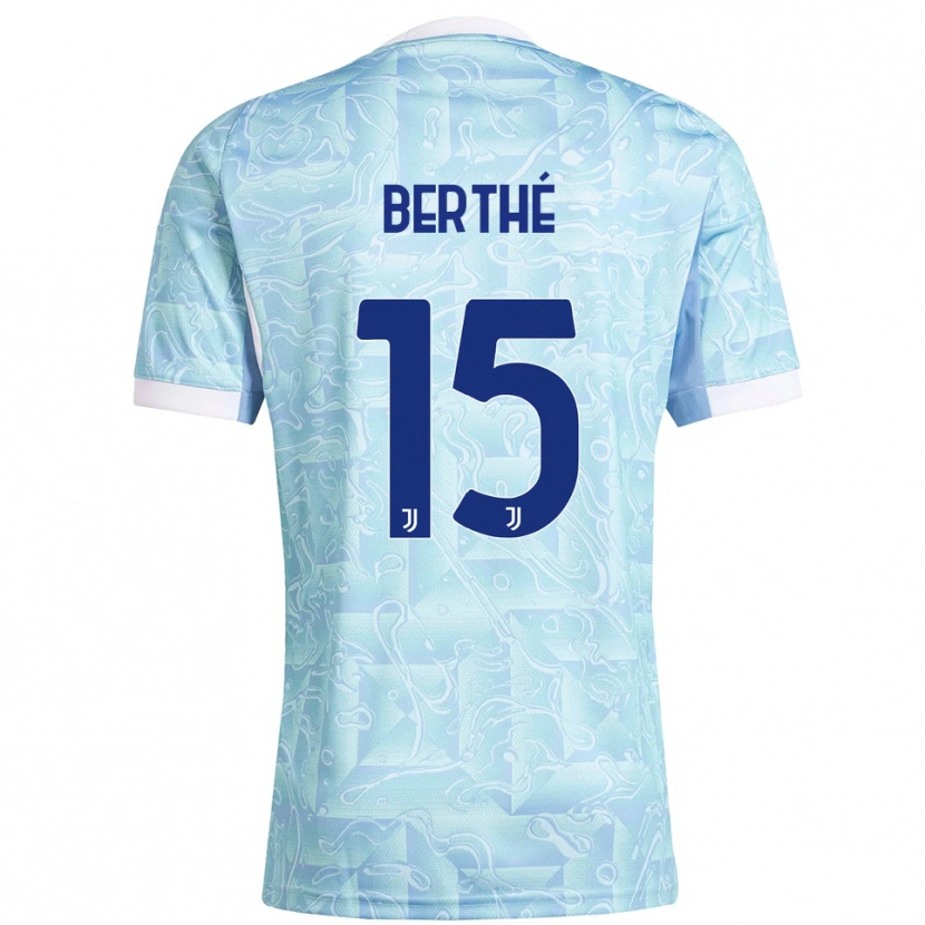 Danxen Bambino Maglia Sounkalo Berthé #15 Azzurro Giallo Kit Gara Away 2025/26 Maglietta