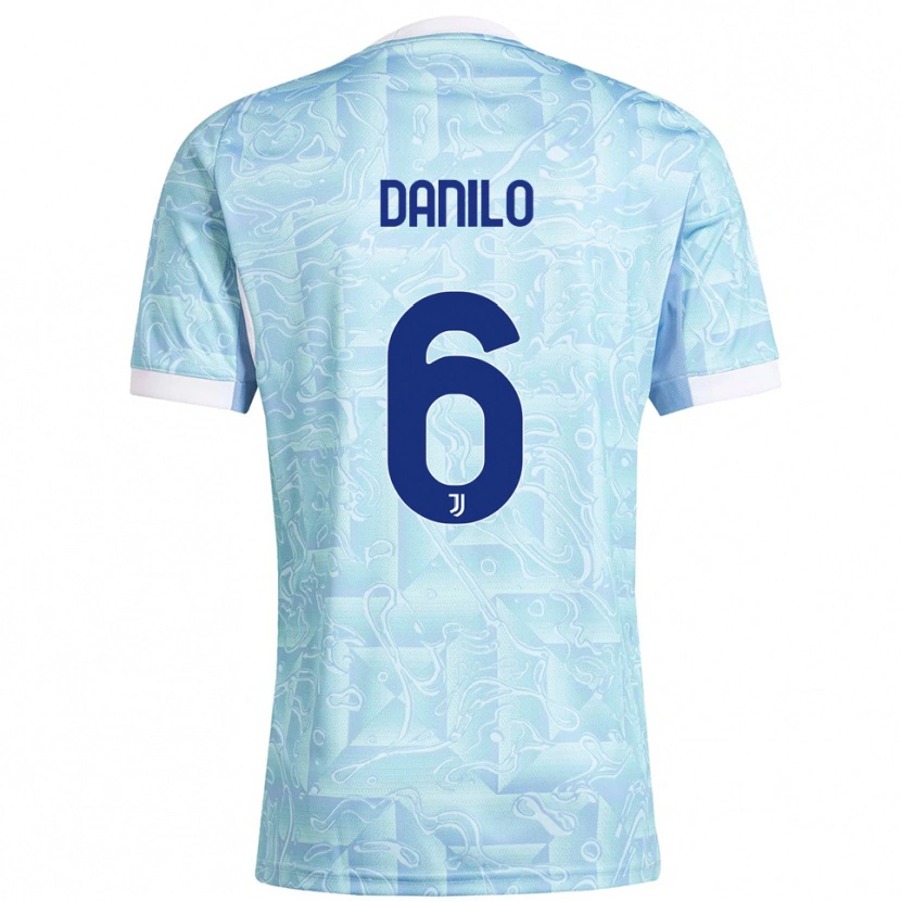 Danxen Bambino Maglia Danilo #6 Azzurro Giallo Kit Gara Away 2025/26 Maglietta