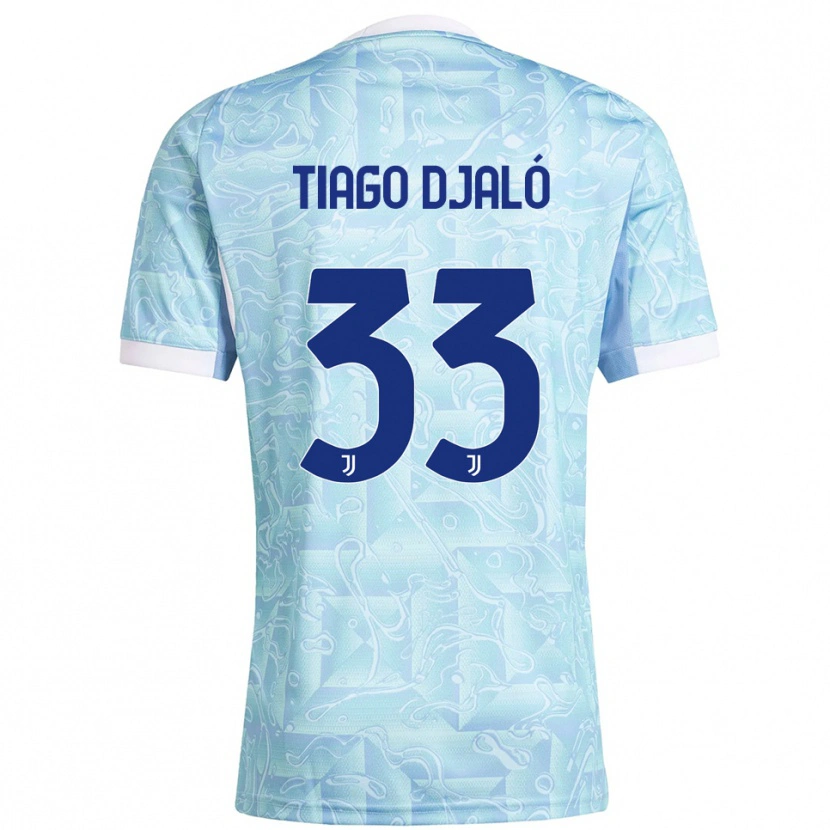 Danxen Bambino Maglia Tiago Djaló #33 Azzurro Giallo Kit Gara Away 2025/26 Maglietta