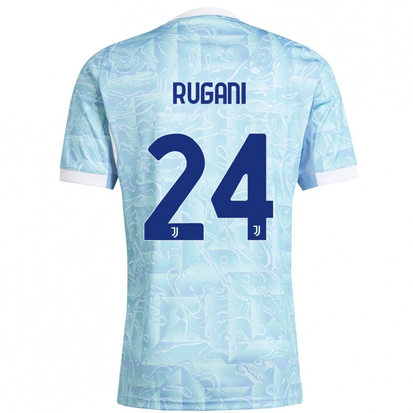 Danxen Bambino Maglia Daniele Rugani #24 Azzurro Giallo Kit Gara Away 2025/26 Maglietta