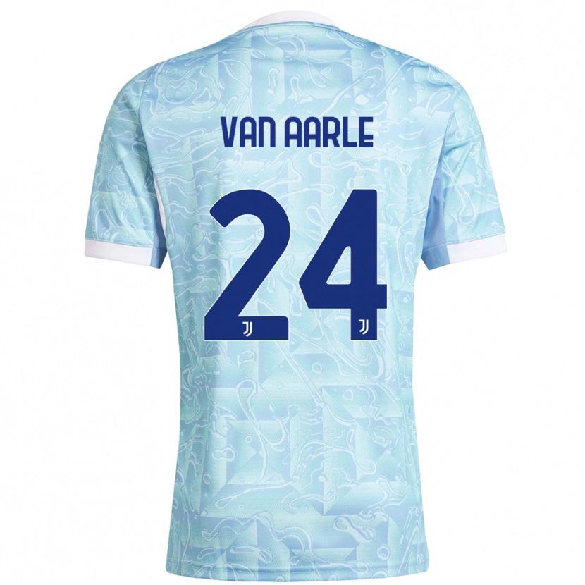 Danxen Bambino Maglia Shane Van Aarle #24 Azzurro Giallo Kit Gara Away 2025/26 Maglietta