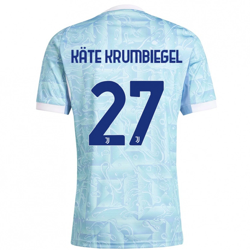 Danxen Bambino Maglia Paulina Käte Krumbiegel #27 Azzurro Giallo Kit Gara Away 2025/26 Maglietta