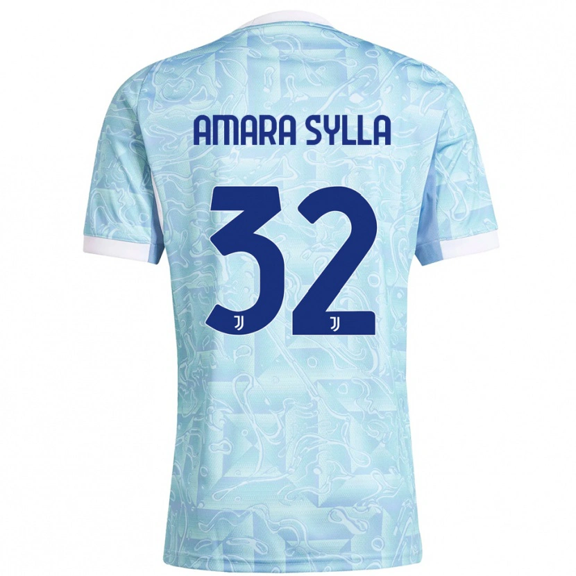 Danxen Bambino Maglia Idris Amara Sylla #32 Azzurro Giallo Kit Gara Away 2025/26 Maglietta