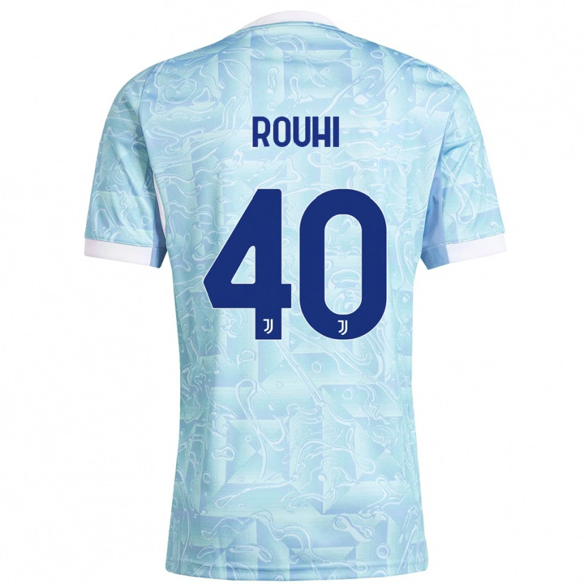 Danxen Bambino Maglia Jonas Rouhi #40 Azzurro Giallo Kit Gara Away 2025/26 Maglietta