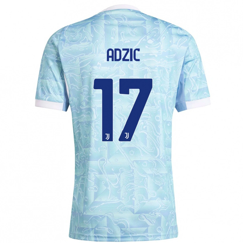 Danxen Bambino Maglia Vasilije Adžić #17 Azzurro Giallo Kit Gara Away 2025/26 Maglietta
