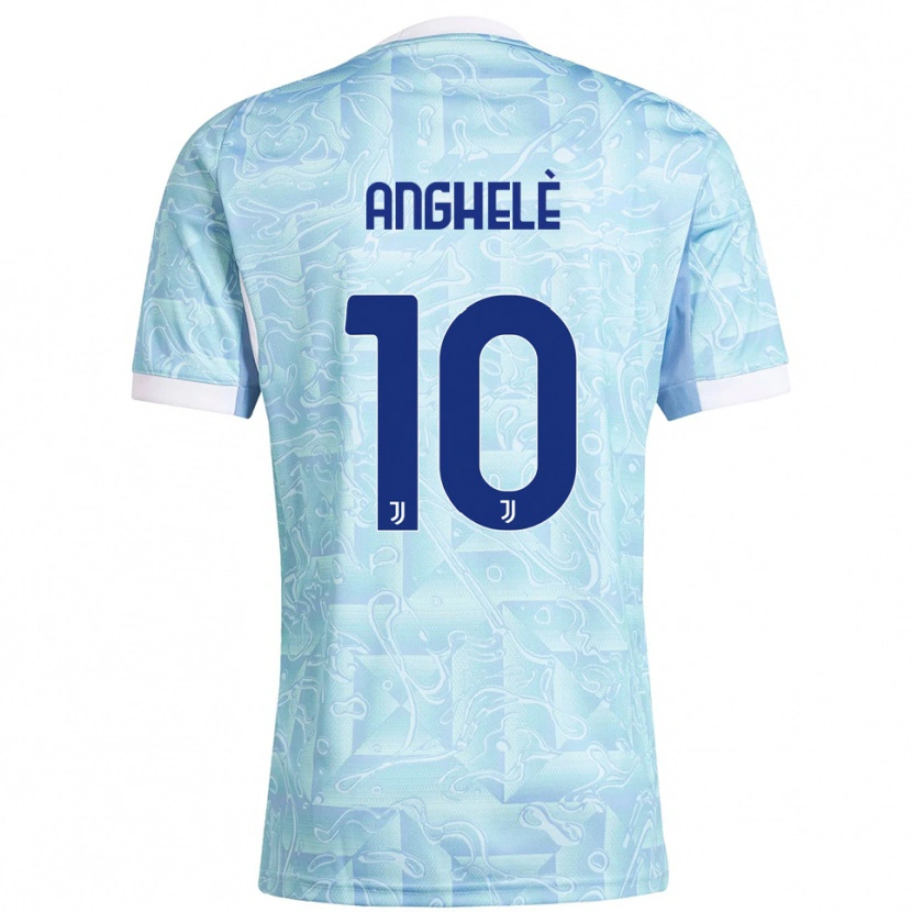 Danxen Bambino Maglia Lorenzo Anghelè #10 Azzurro Giallo Kit Gara Away 2025/26 Maglietta