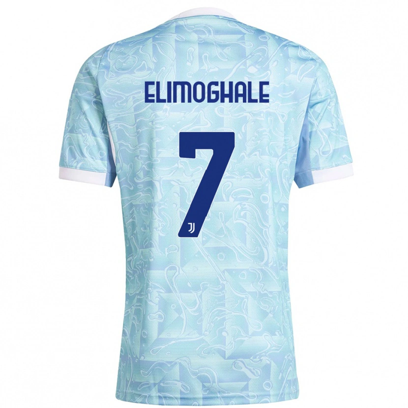 Danxen Bambino Maglia Destiny Elimoghale #7 Azzurro Giallo Kit Gara Away 2025/26 Maglietta