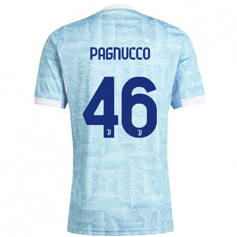 Danxen Bambino Maglia Filippo Pagnucco #46 Azzurro Giallo Kit Gara Away 2025/26 Maglietta