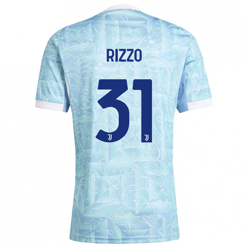 Danxen Bambino Maglia Niccolò Rizzo #31 Azzurro Giallo Kit Gara Away 2025/26 Maglietta