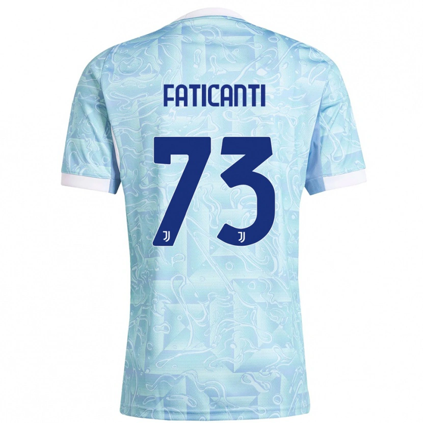 Danxen Bambino Maglia Giacomo Faticanti #73 Azzurro Giallo Kit Gara Away 2025/26 Maglietta