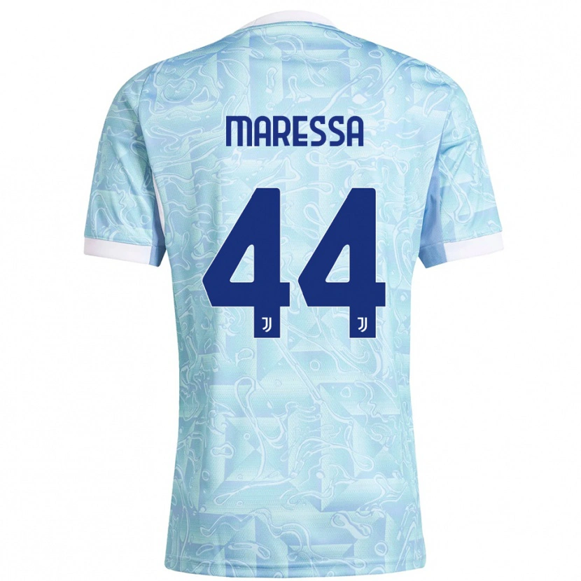 Danxen Bambino Maglia Tommaso Maressa #44 Azzurro Giallo Kit Gara Away 2025/26 Maglietta