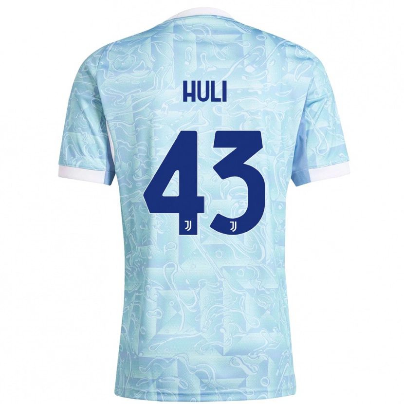 Danxen Bambino Maglia Raffaele Huli #43 Azzurro Giallo Kit Gara Away 2025/26 Maglietta