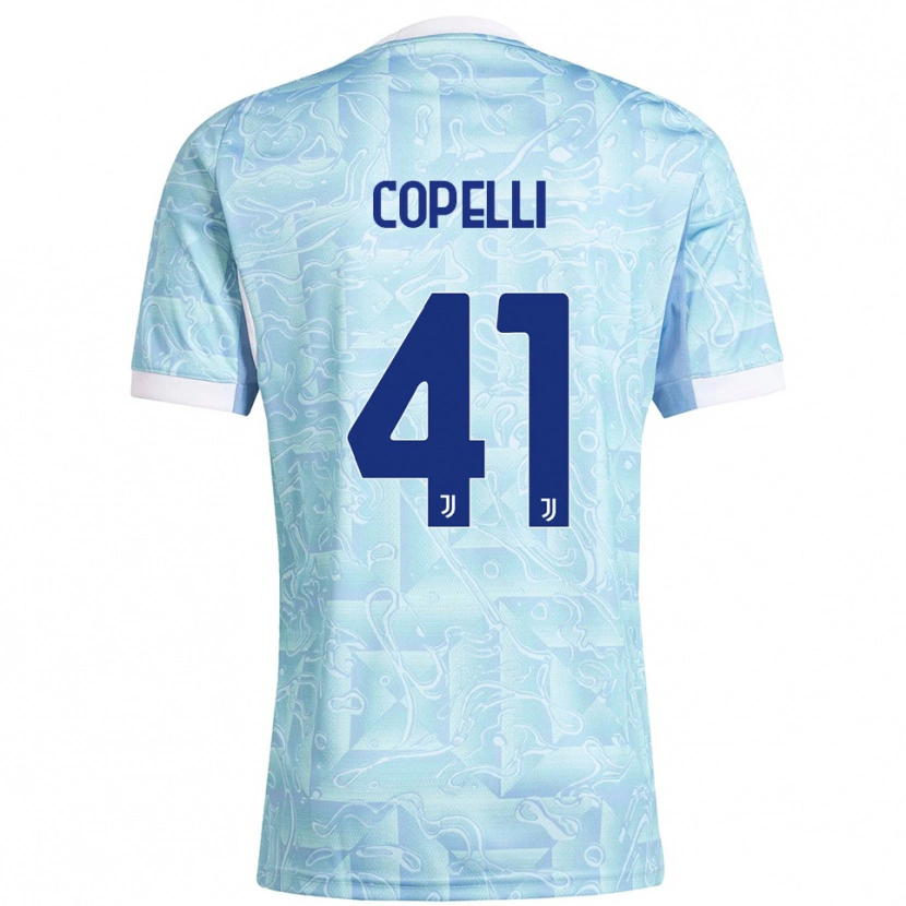 Danxen Bambino Maglia Anna Copelli #41 Azzurro Giallo Kit Gara Away 2025/26 Maglietta