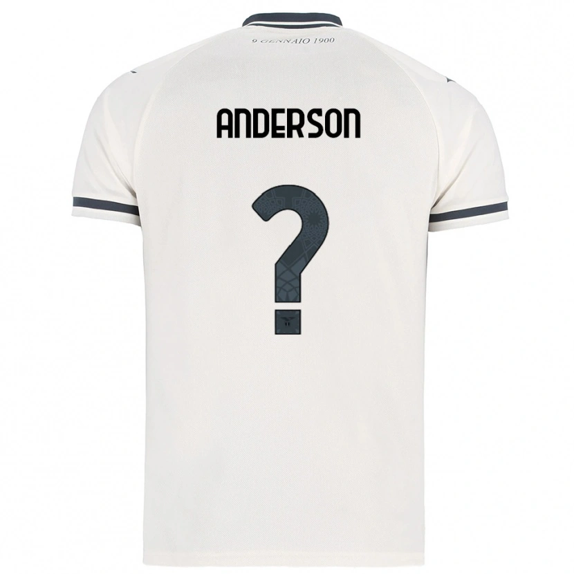 Danxen Bambino Maglia Andre Anderson #0 Bianco Blu Navy Kit Gara Away 2025/26 Maglietta