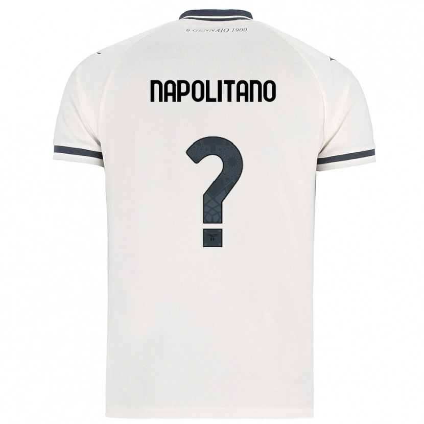 Danxen Bambino Maglia Federico Napolitano #0 Bianco Blu Navy Kit Gara Away 2025/26 Maglietta