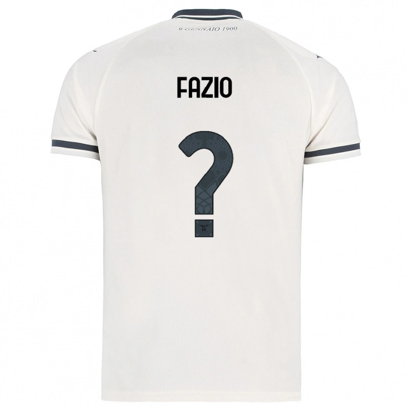 Danxen Bambino Maglia Francesco Fazio #0 Bianco Blu Navy Kit Gara Away 2025/26 Maglietta
