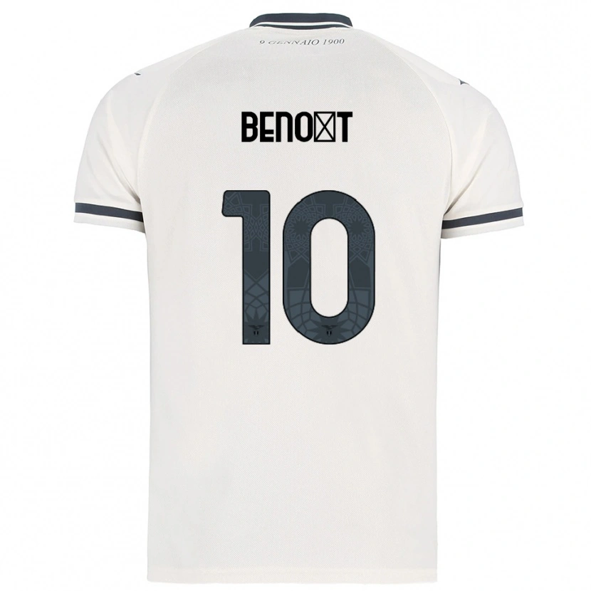 Danxen Bambino Maglia Alice Benoît #10 Bianco Blu Navy Kit Gara Away 2025/26 Maglietta
