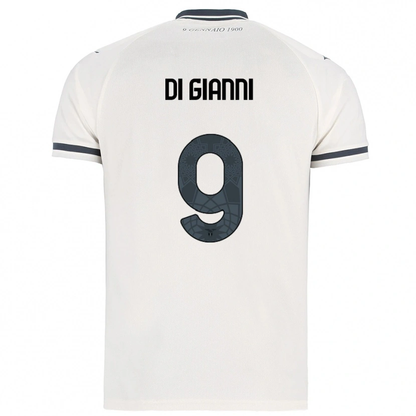 Danxen Bambino Maglia Vincenzo Di Gianni #9 Bianco Blu Navy Kit Gara Away 2025/26 Maglietta