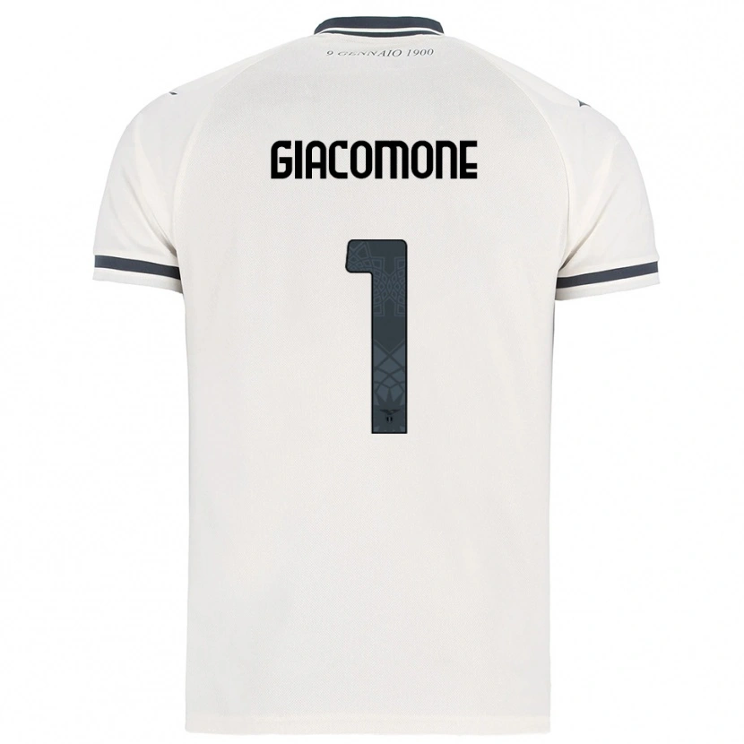Danxen Bambino Maglia Giacomo Giacomone #1 Bianco Blu Navy Kit Gara Away 2025/26 Maglietta