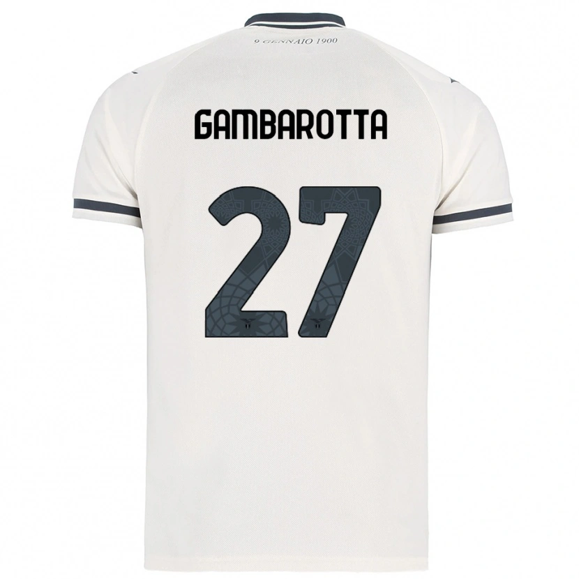 Danxen Bambino Maglia Margot Gambarotta #27 Bianco Blu Navy Kit Gara Away 2025/26 Maglietta