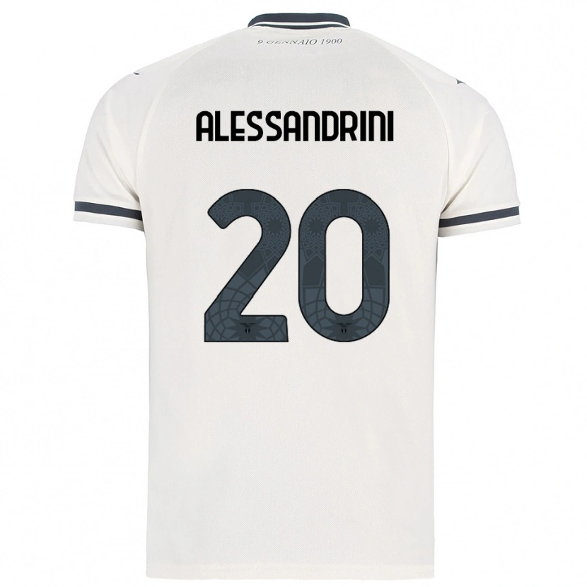 Danxen Bambino Maglia Fabrizio Alessandrini #20 Bianco Blu Navy Kit Gara Away 2025/26 Maglietta