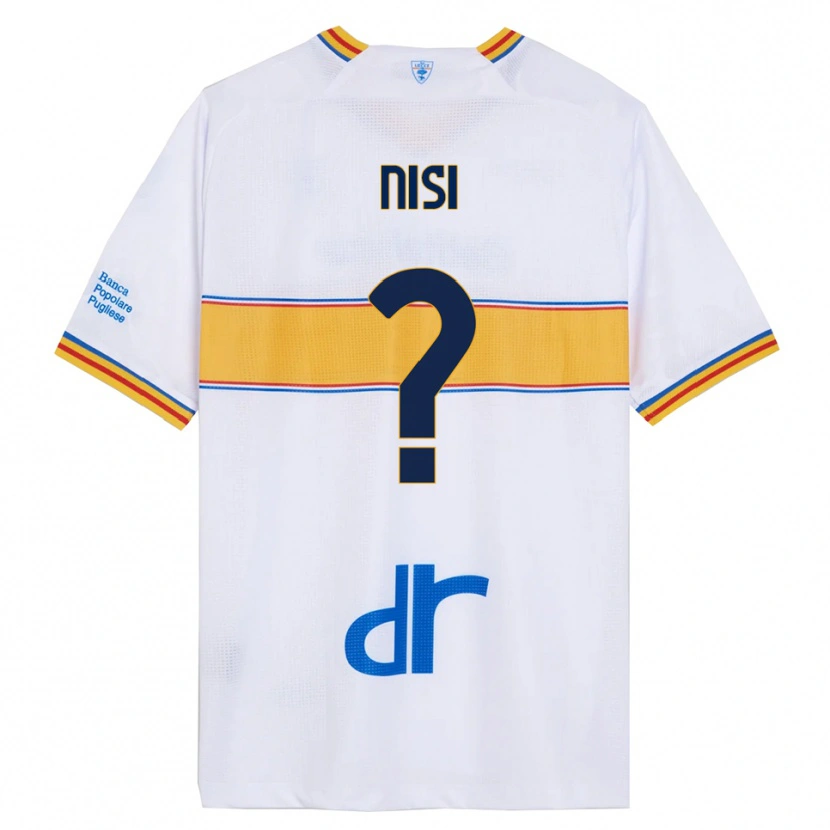 Danxen Bambino Maglia Giuseppe Nisi #0 Bianco Giallo Kit Gara Away 2025/26 Maglietta