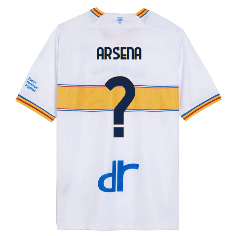 Danxen Bambino Maglia Marco Arsena #0 Bianco Giallo Kit Gara Away 2025/26 Maglietta