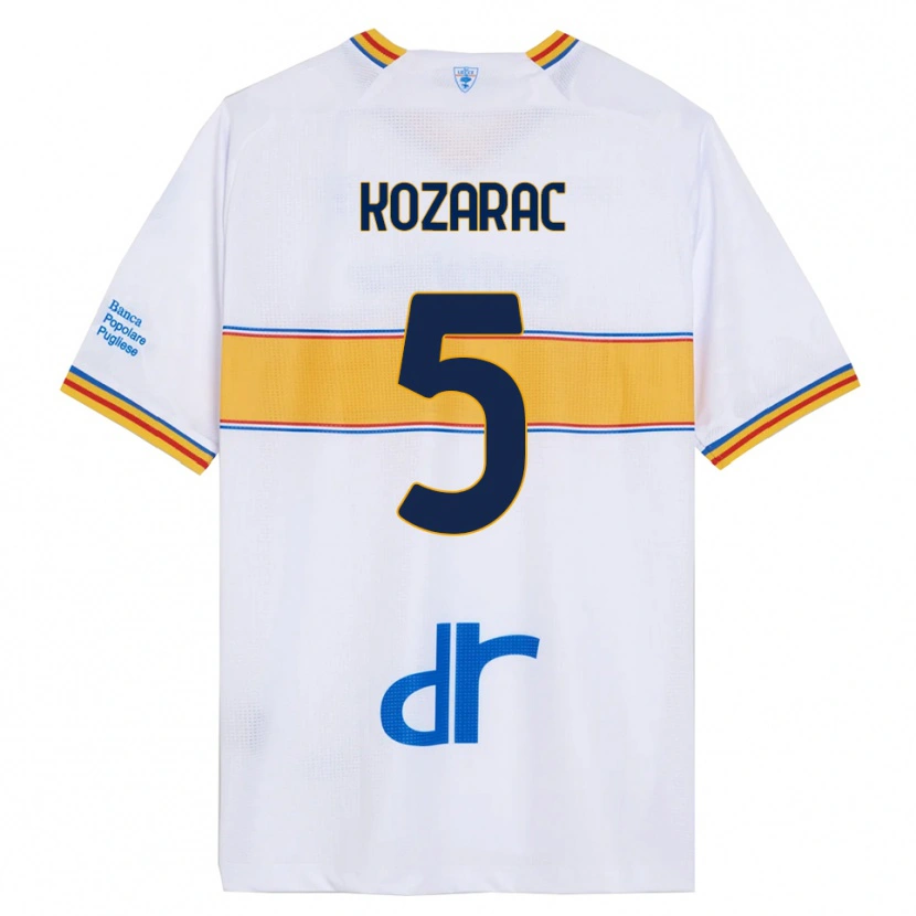 Danxen Bambino Maglia Haris Kozarac #5 Bianco Giallo Kit Gara Away 2025/26 Maglietta