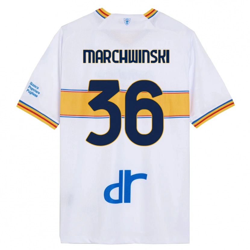 Danxen Bambino Maglia Filip Marchwinski #36 Bianco Giallo Kit Gara Away 2025/26 Maglietta