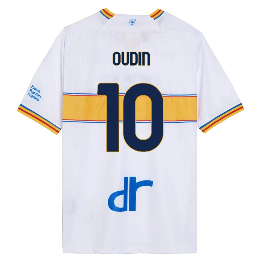 Danxen Bambino Maglia Rémi Oudin #10 Bianco Giallo Kit Gara Away 2025/26 Maglietta