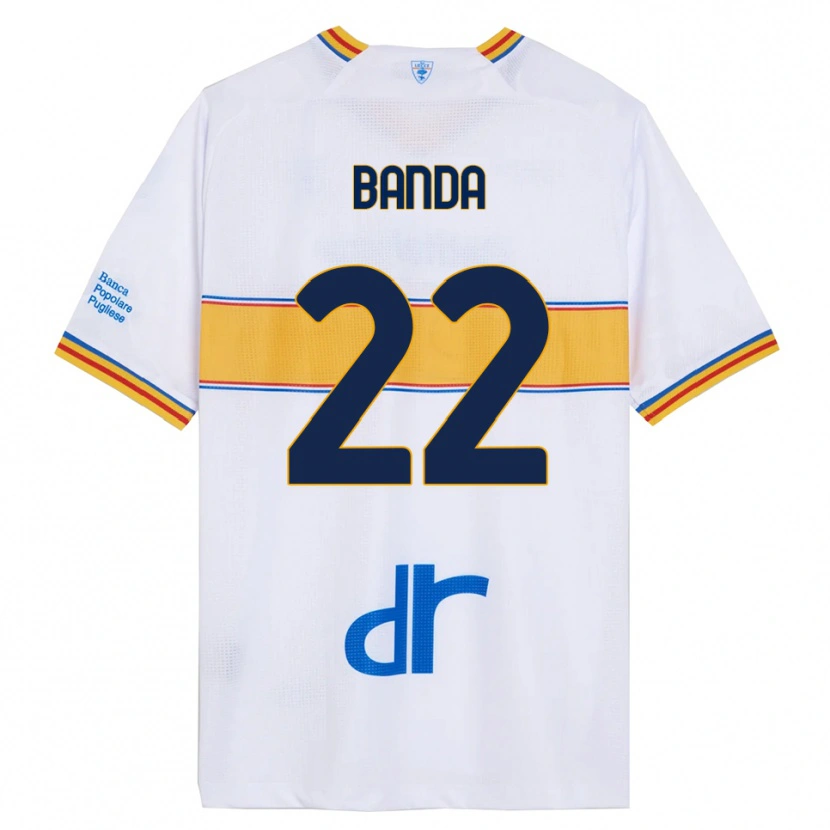 Danxen Bambino Maglia Lameck Banda #22 Bianco Giallo Kit Gara Away 2025/26 Maglietta