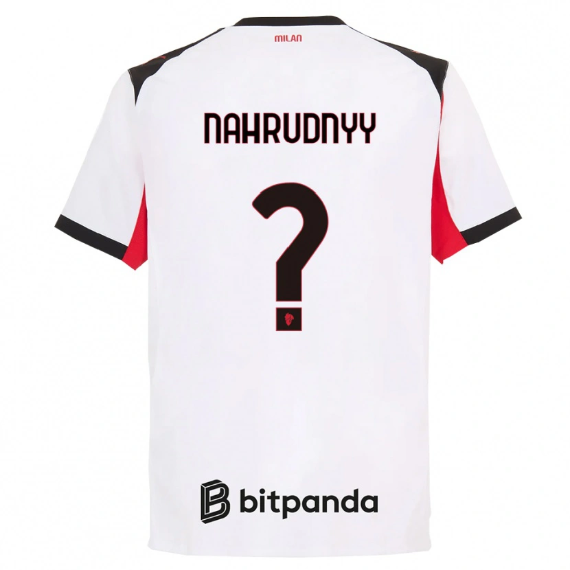 Danxen Bambino Maglia Vladislav Nahrudnyy #0 Bianco Nero Kit Gara Away 2025/26 Maglietta