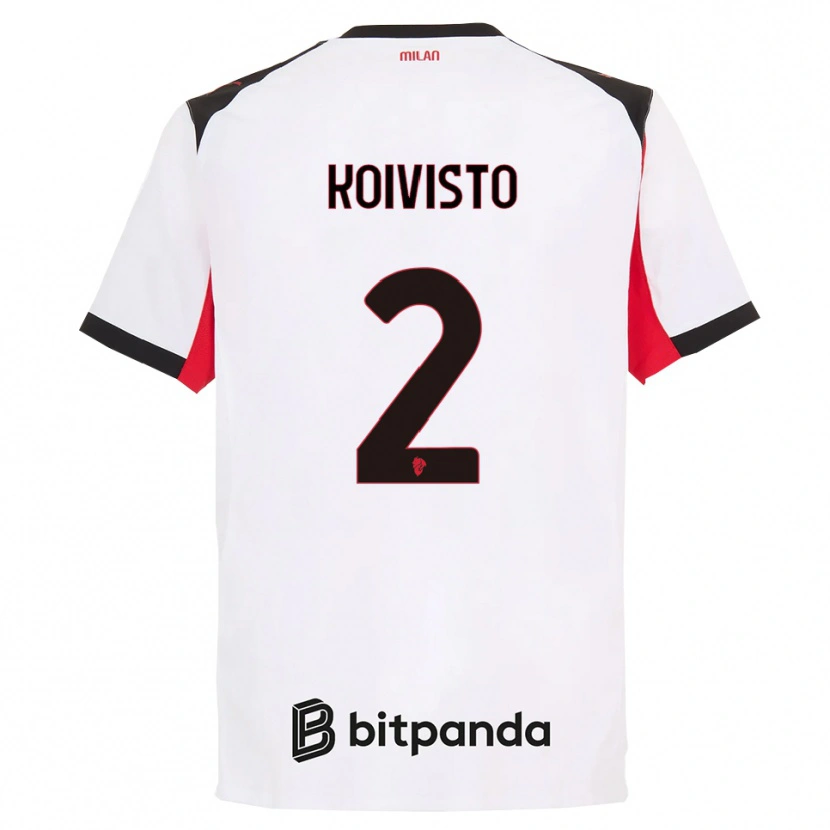Danxen Bambino Maglia Emma Koivisto #2 Bianco Nero Kit Gara Away 2025/26 Maglietta