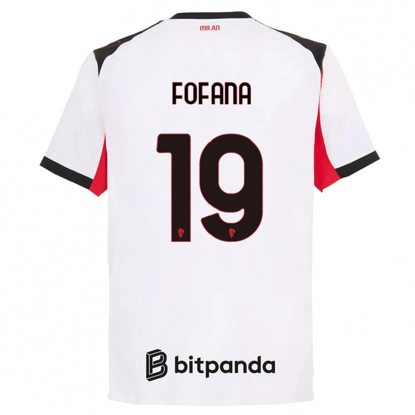 Danxen Bambino Maglia Youssouf Fofana #19 Bianco Nero Kit Gara Away 2025/26 Maglietta