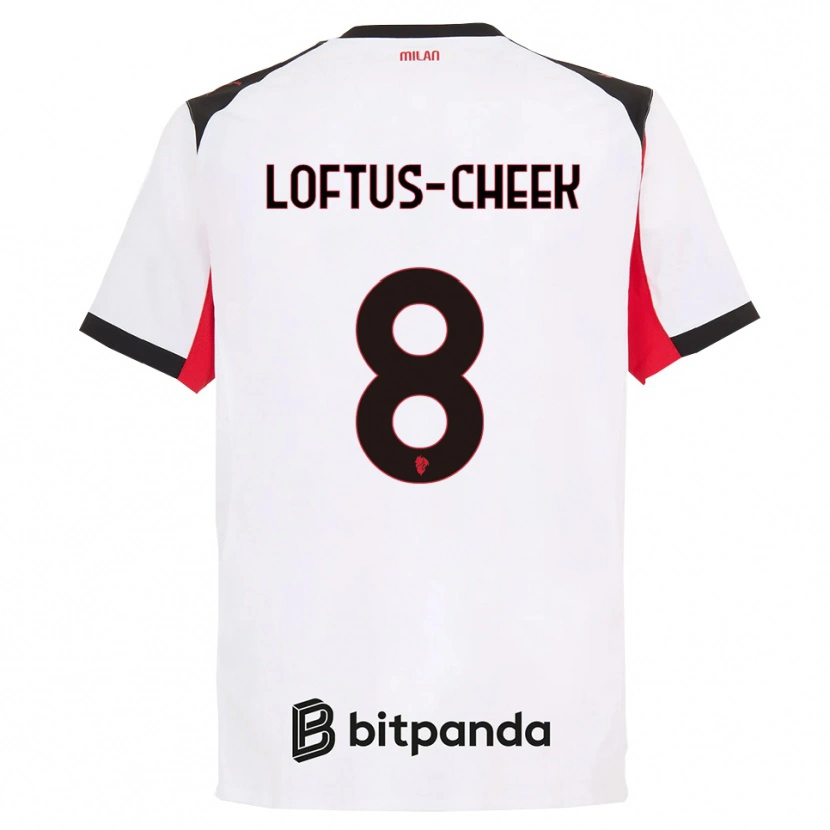 Danxen Bambino Maglia Ruben Loftus-Cheek #8 Bianco Nero Kit Gara Away 2025/26 Maglietta
